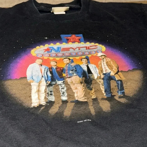 Y2K VTG 2001 NSync Boy Band Concert Pop Odyssey Winterland Graphic T-Shirt - Picture 1 of 10